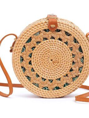 Straw Wicker Rattan Purses - Handmade Crossbody Bags for Women